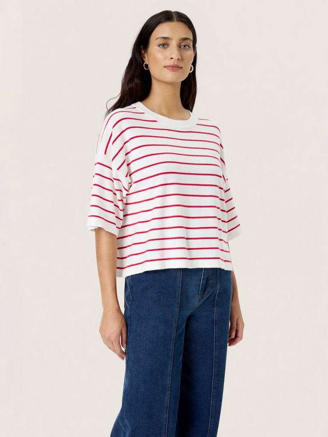 

Футболка Spina Boxy в полоску Soaked In Luxury, Whtie/Red