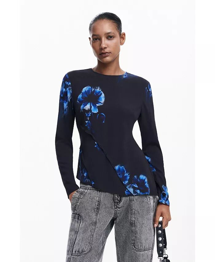 

Женская асимметричная блузка Desigual, черный