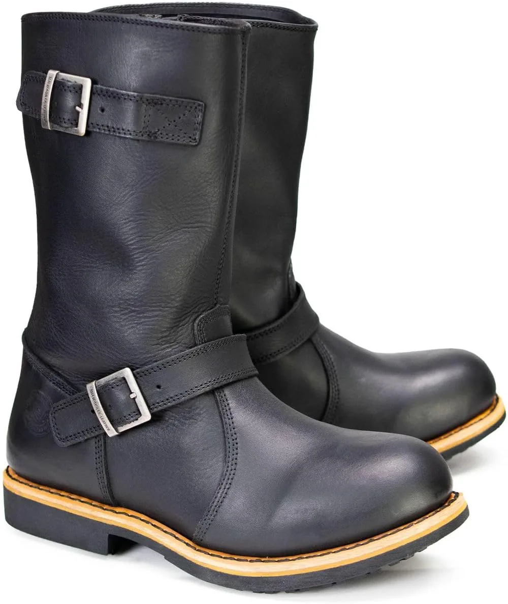 

Кожаные мотоботы Milwaukee Leather для мужчин - кожаная обувь для езды и повседневной носки, черный