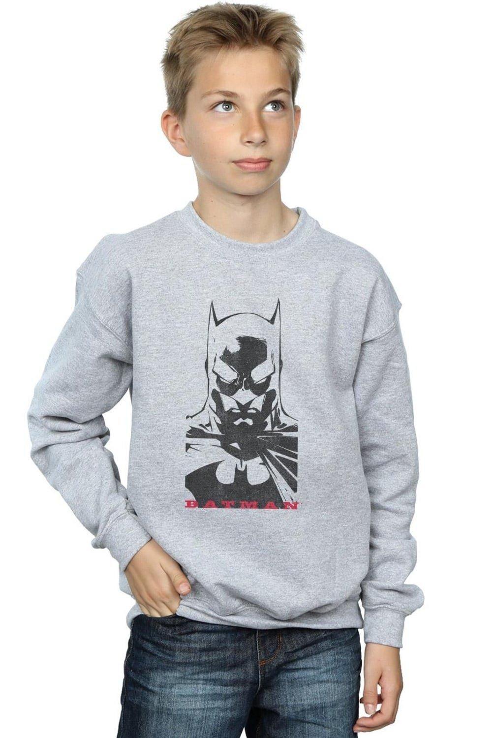 

Толстовка с однотонным взглядом Бэтмена DC Comics, серый