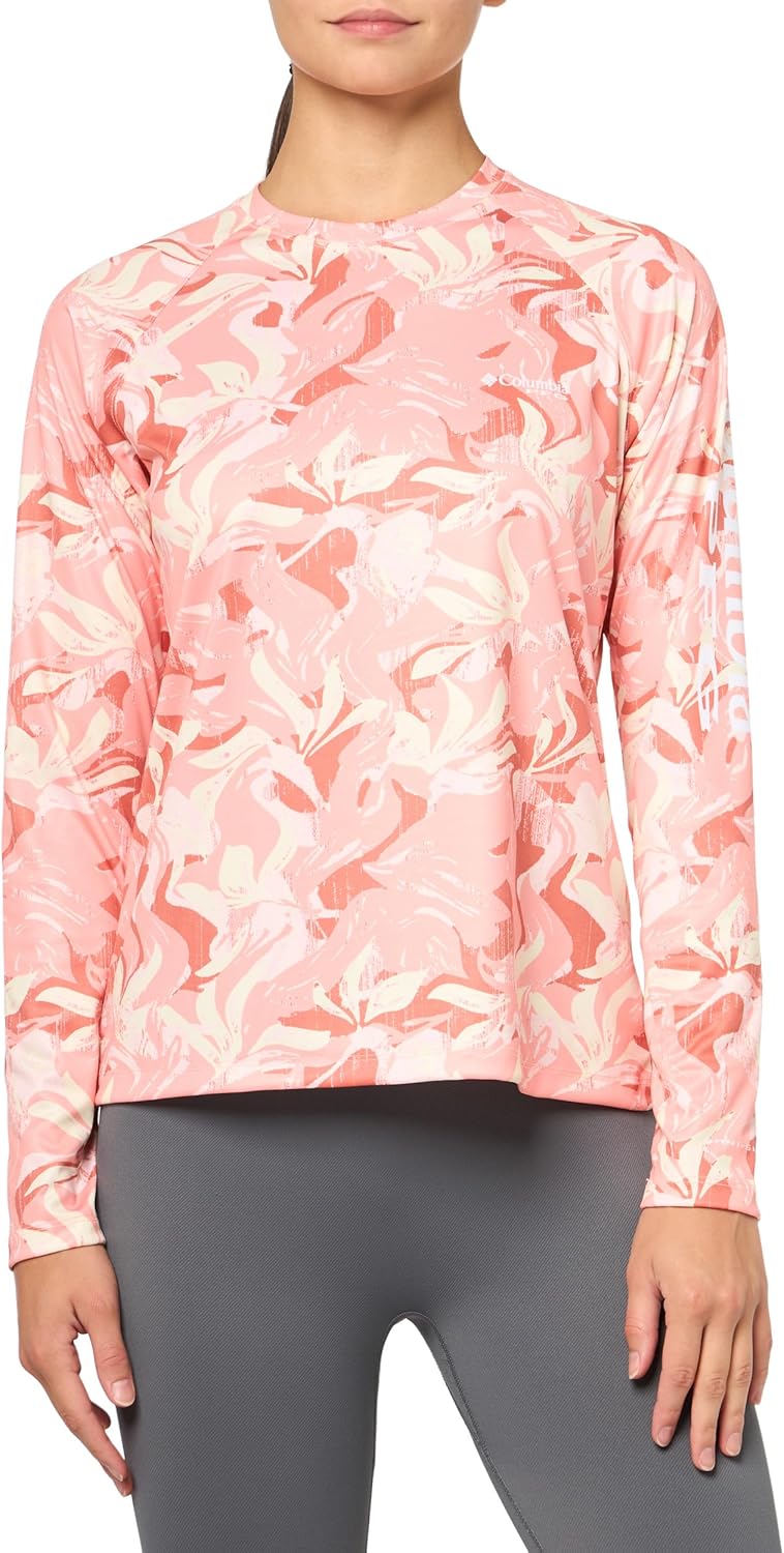 

Женская футболка Columbia Super Tidal с длинным рукавом, Tiki Pink Undertow