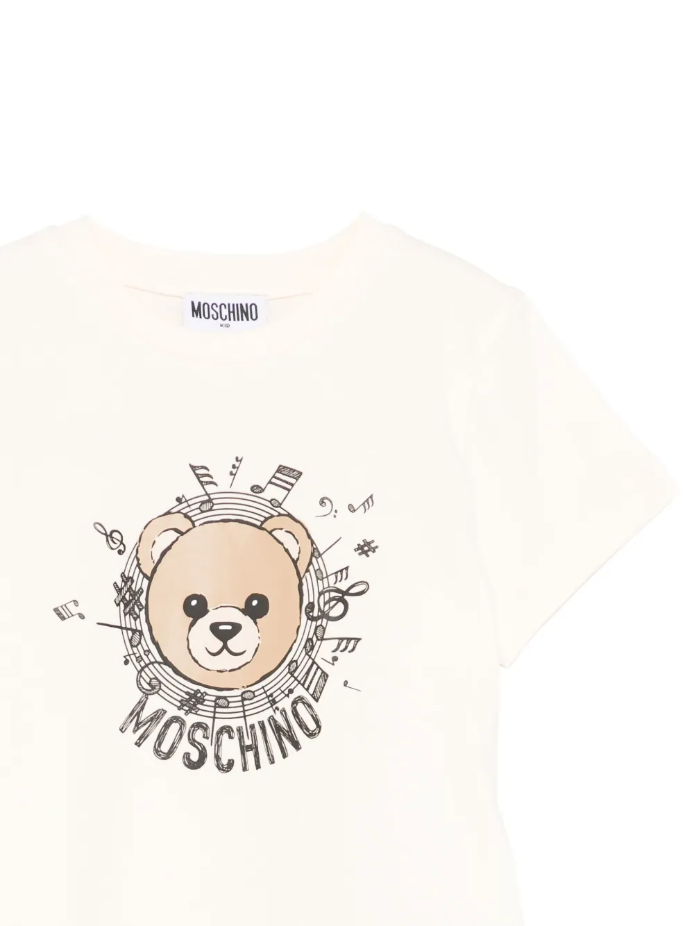 Футболка с принтом Teddy Bear Moschino Kids, нейтральный — фото 3