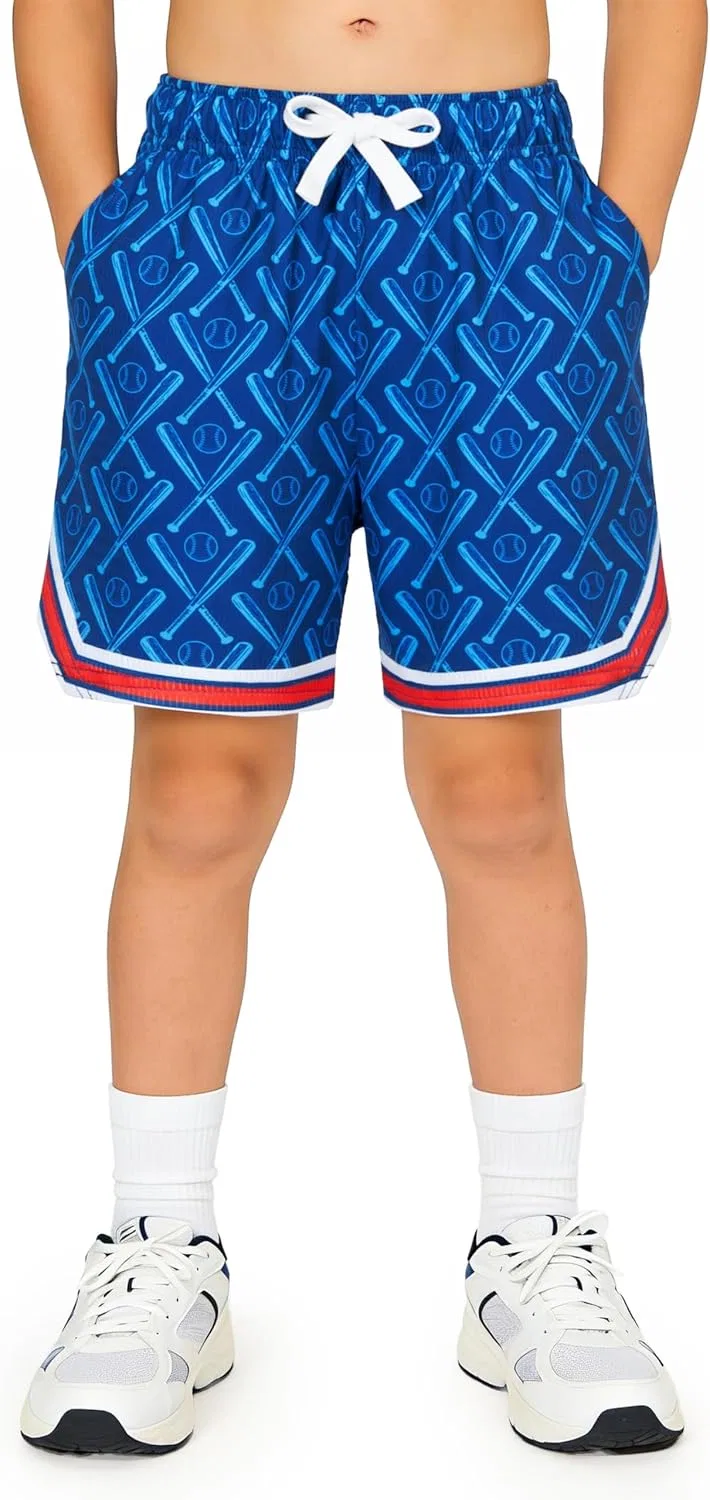 Шорты для мальчиков Cozople Athletic Shorts, Baseball Geometry