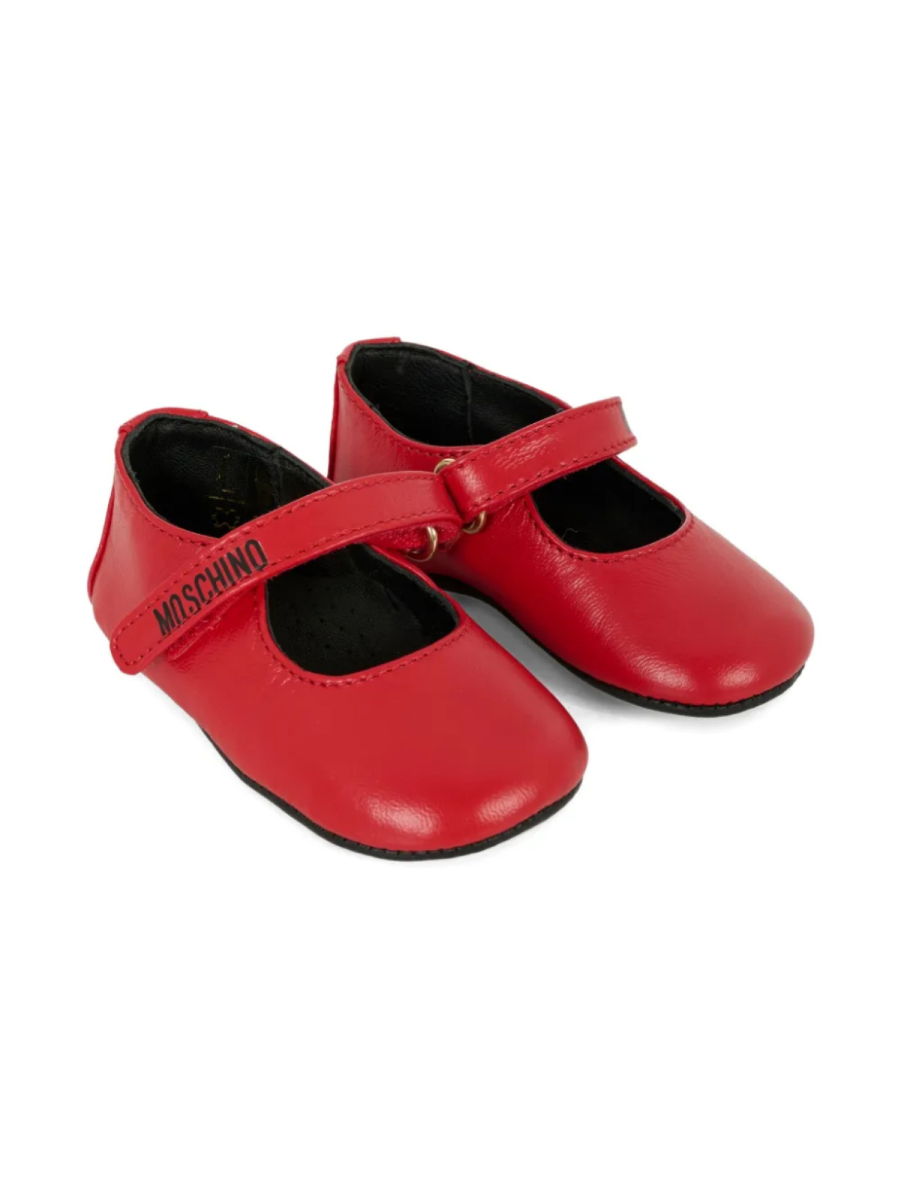 

Кожаные балетки с логотипом Moschino Kids, красный