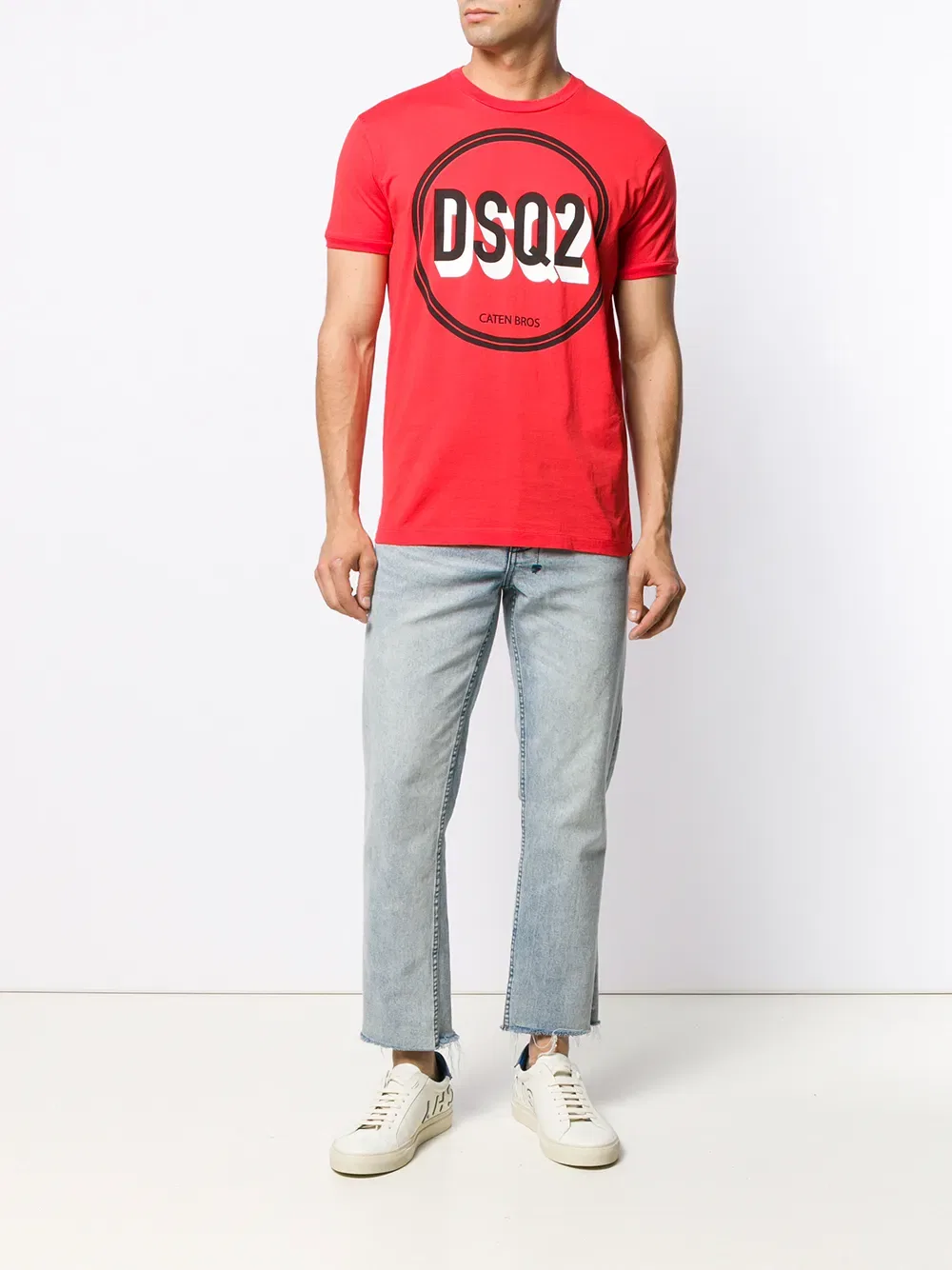Футболка с принтом в виде круглого логотипа Dsquared2, красный — фото 2