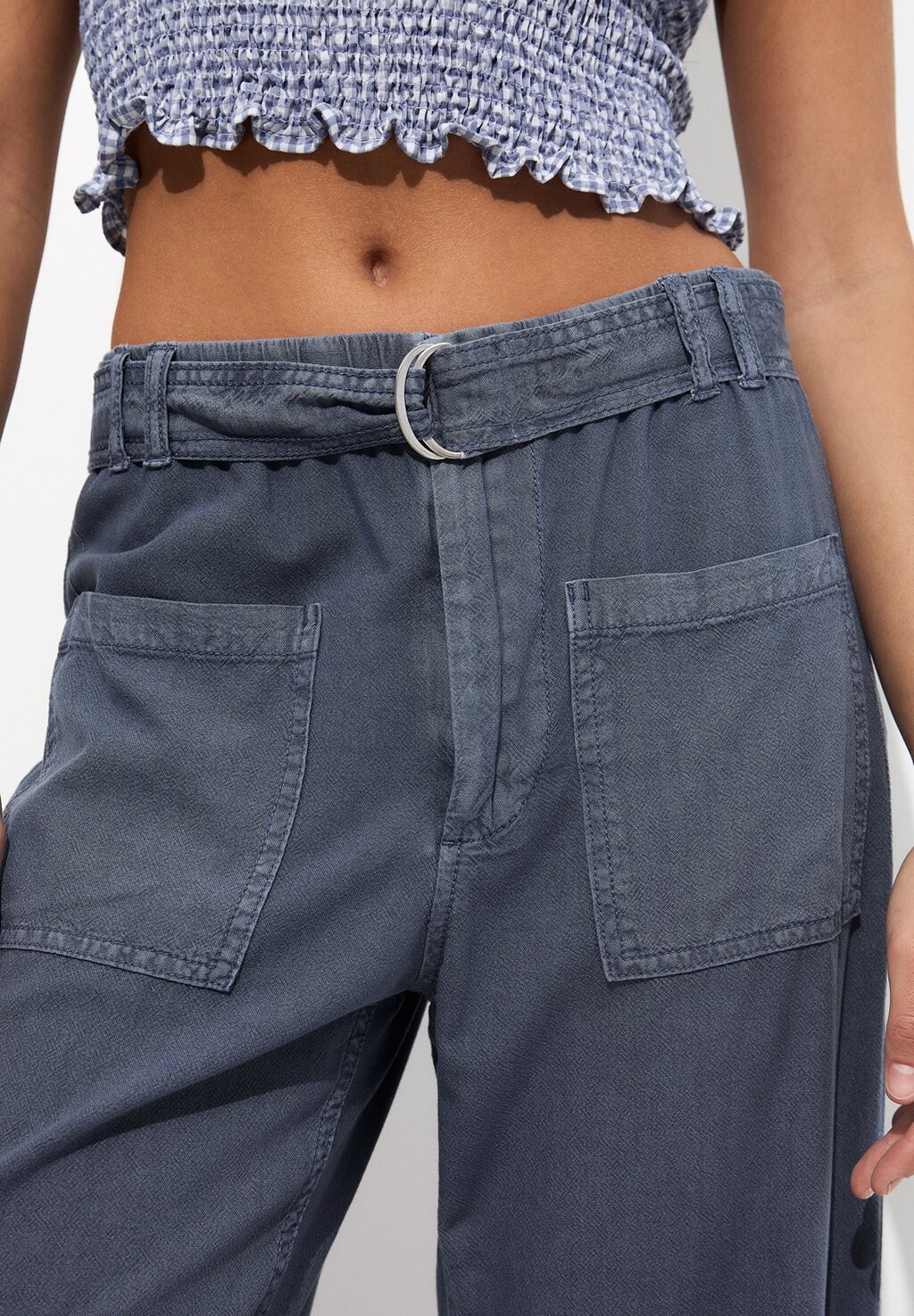 

Тканевые брюки PULL&BEAR, синий
