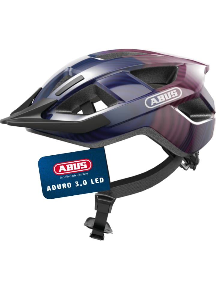 

ABUS Велосипедный шлем Aduro 3.0 LED в фиолетовых волнах