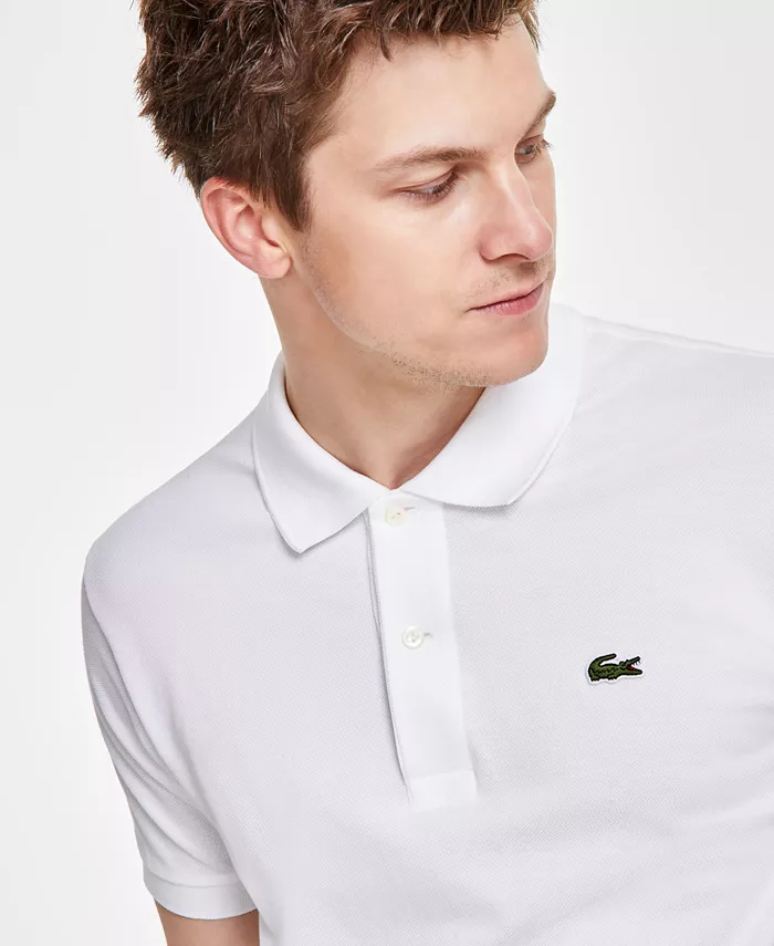 Мужская классическая короткорукавная поло L.12.12 из пике Lacoste, белый — фото 3