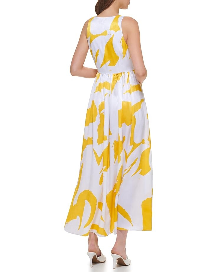 

Платье DKNY Sleeveless Printed Maxi Dress, цвет White/Pop Yellow Multi