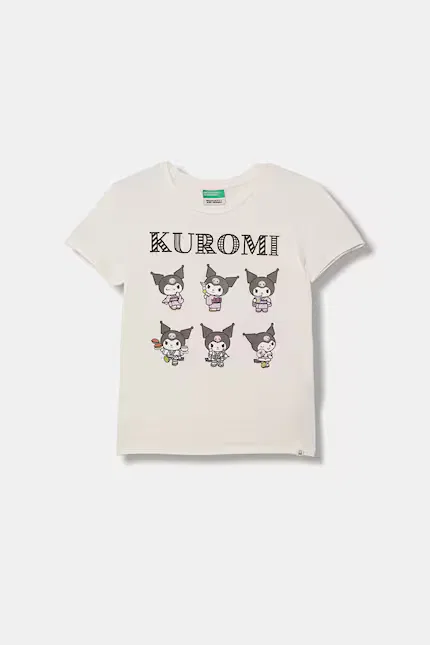 Футболка с принтом Hello Kitty United Colors of Benetton, бежевый