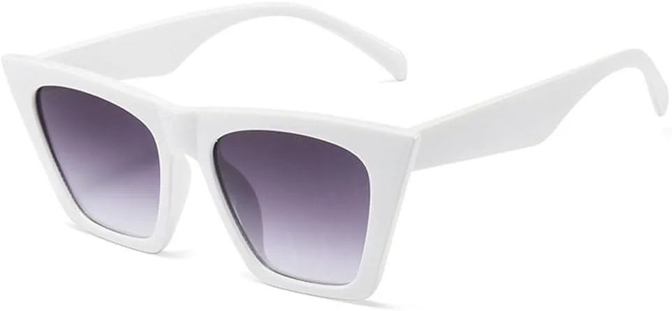 

Модные солнцезащитные очки «кошачий глаз» для женщин, трендовые женские солнцезащитные очки коричневого цвета, защита от ультрафиолета UV400 HVTVTLA, C8 White-gray