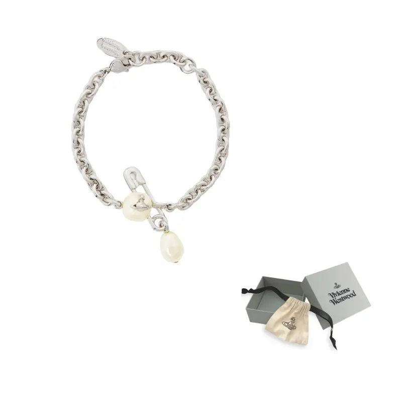 

Маленький браслет Claude с декоративными элементами Vivienne Westwood, серебряный