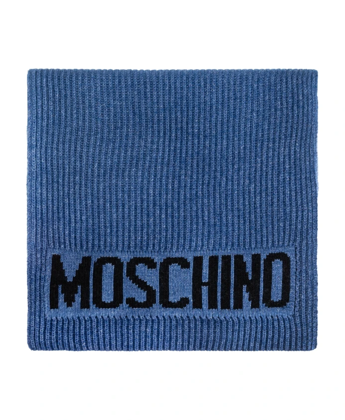 

Шарф с логотипом Moschino, синий