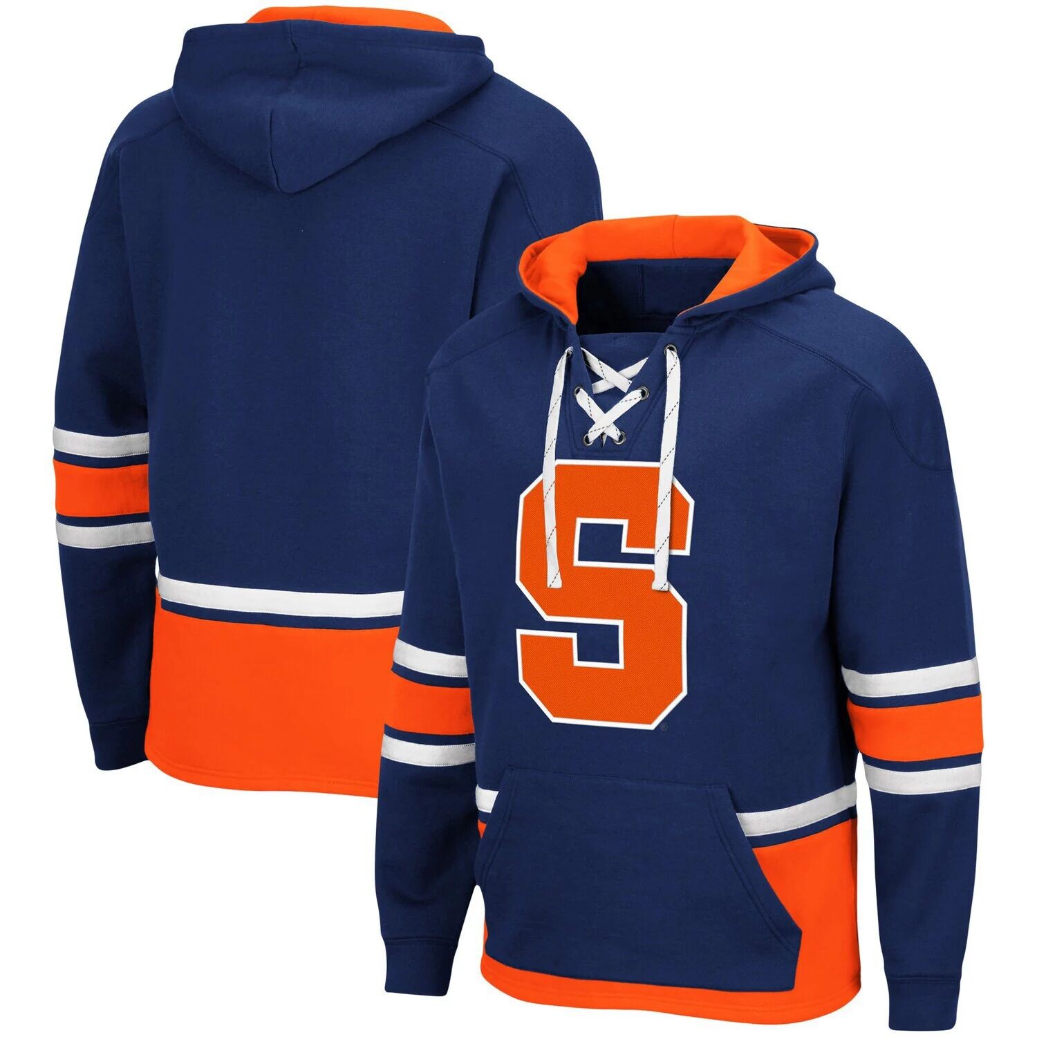 

Мужской пуловер с капюшоном Colosseum Navy Syracuse Orange на шнуровке 3.0