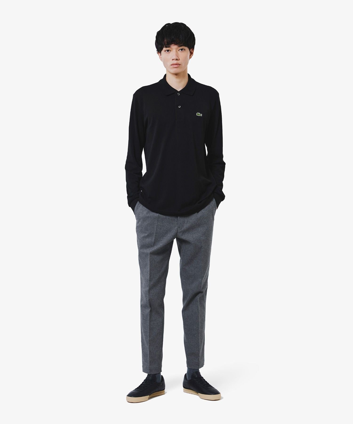 Приталенные брюки из эластичной ткани, напоминающей шерсть LACOSTE, Gray — фото 2