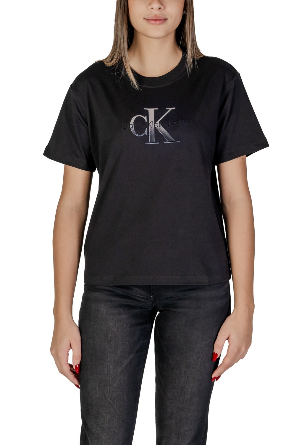 

Футболка женская Calvin Klein Jeans свободного кроя, черный
