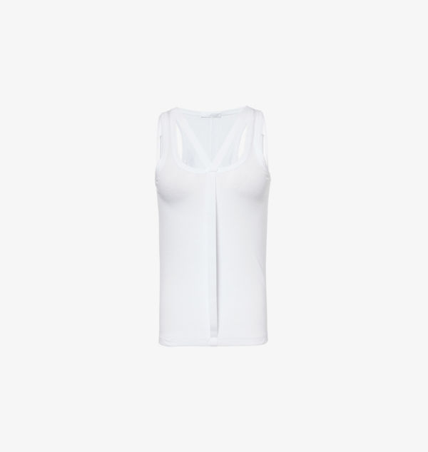 

Топ из хлопковой смеси с вырезом-лодочкой и бретелями Helmut Lang, белый