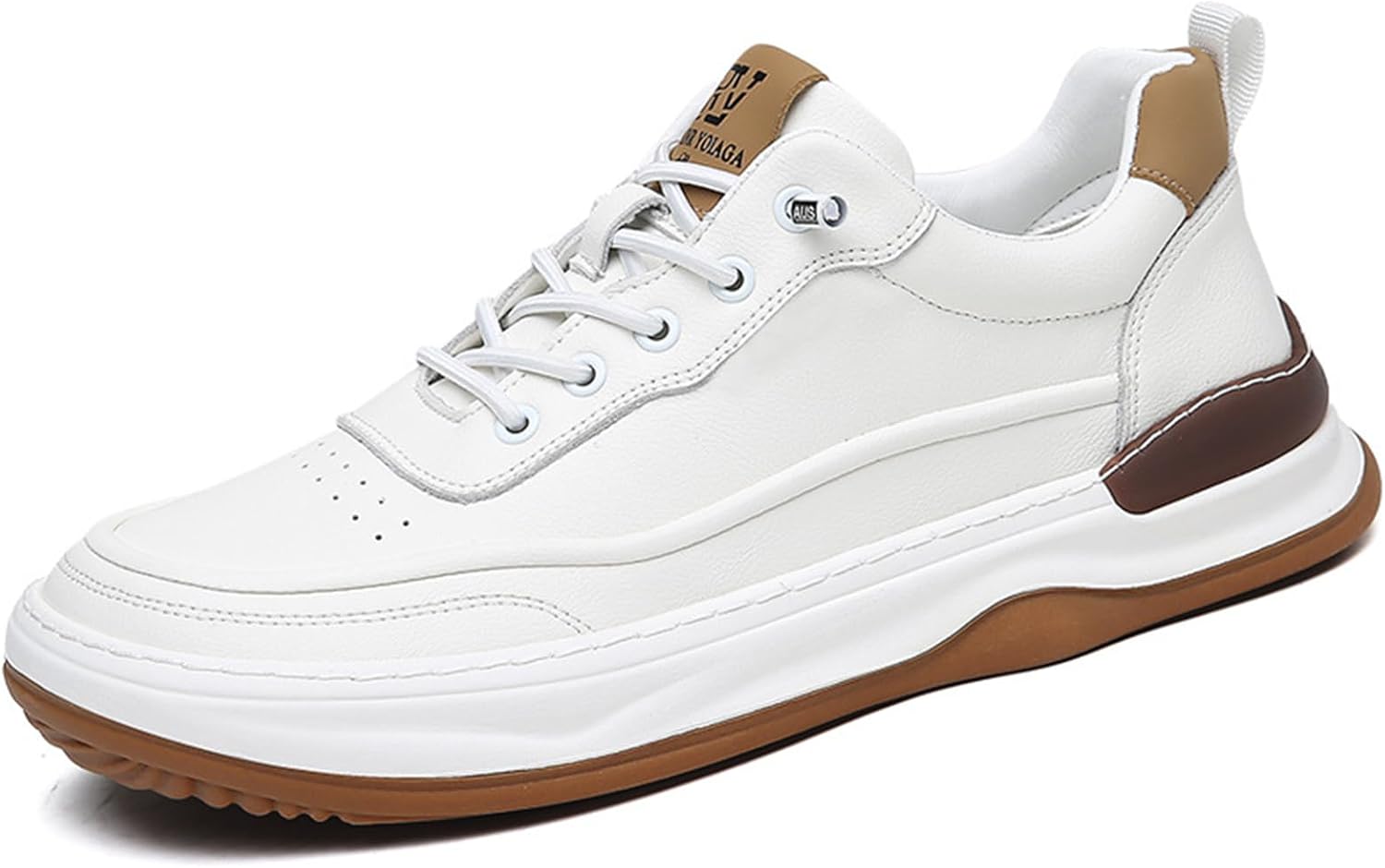 

Мужские повседневные кроссовки на шнуровке с противоскользящей резиновой подошвой для бега, ходьбы и ежедневного комфортного ношения Jhfdioy, белый