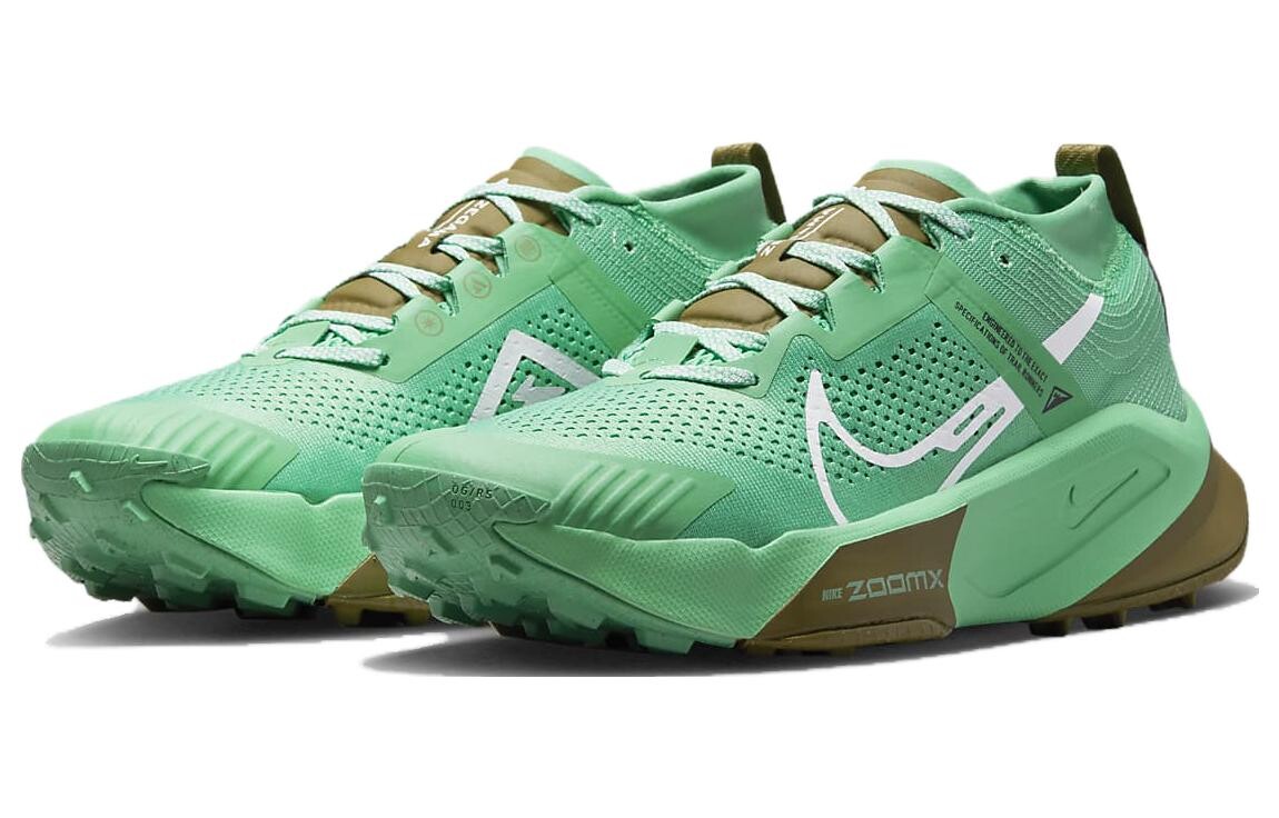 Nike ZoomX Zegama Trail Spring Green Olive Flak Черный Белый — фото 3