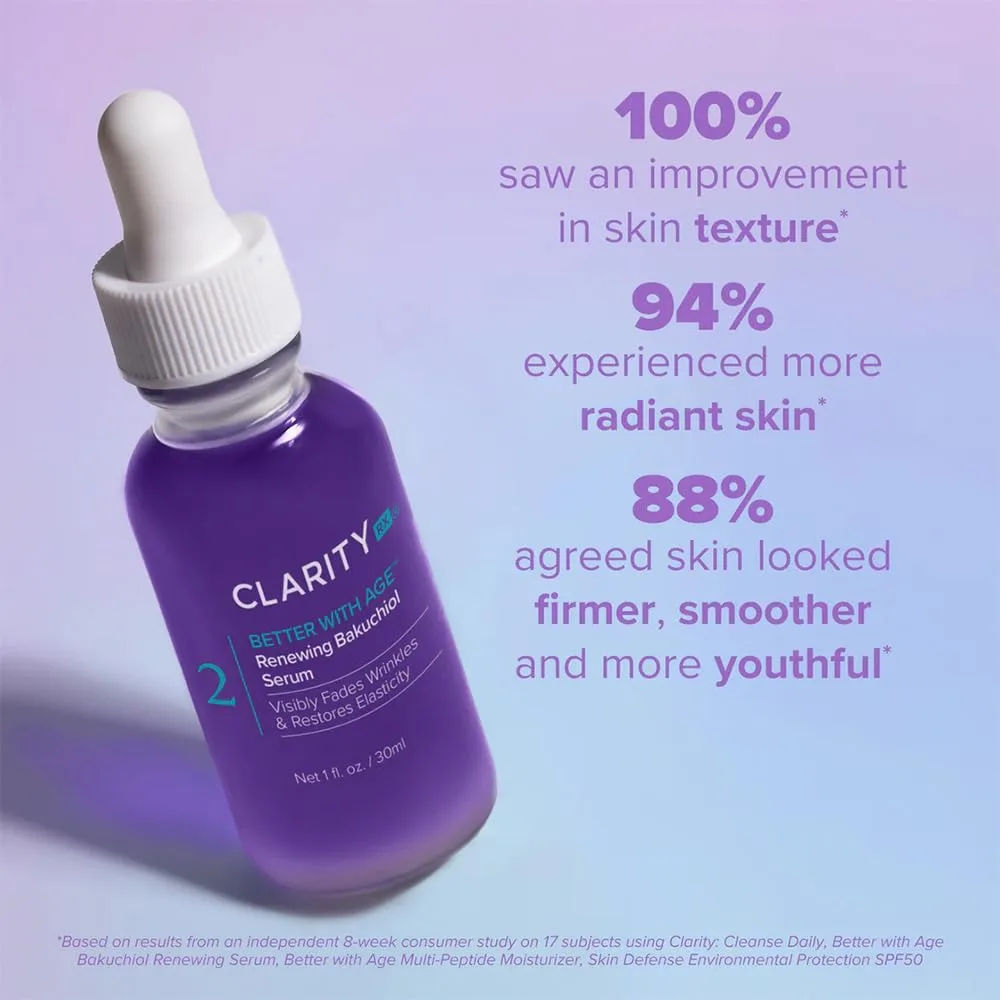 Сыворотка ClarityRx — Для лица Better With Age Renewing Bakuchiol для омоложения, мягкая альтернатива ретинолу, 30 мл — фото 2
