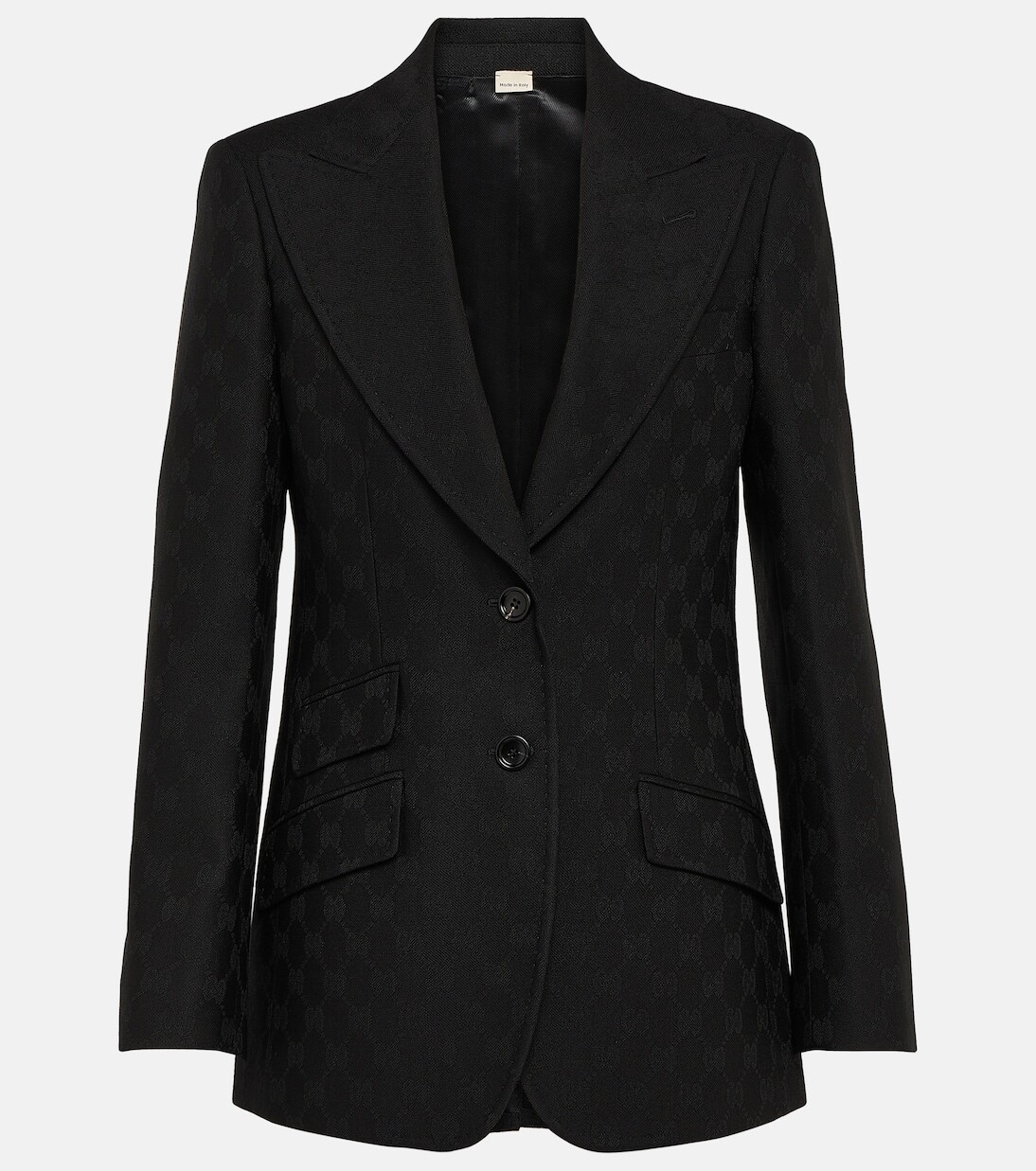 

Жаккардовый шерстяной блейзер gg Gucci, черный