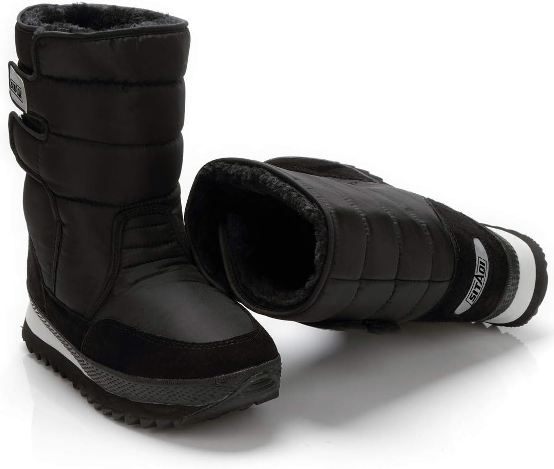 

Мужские и женские водонепроницаемые теплые зимние сапоги DADAWEN с меховой подкладкой для холодной погоды и снега, черный