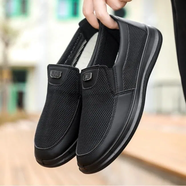 Лоферы мужские с противоскользящей подошвой, Black Fusecottc — фото 2