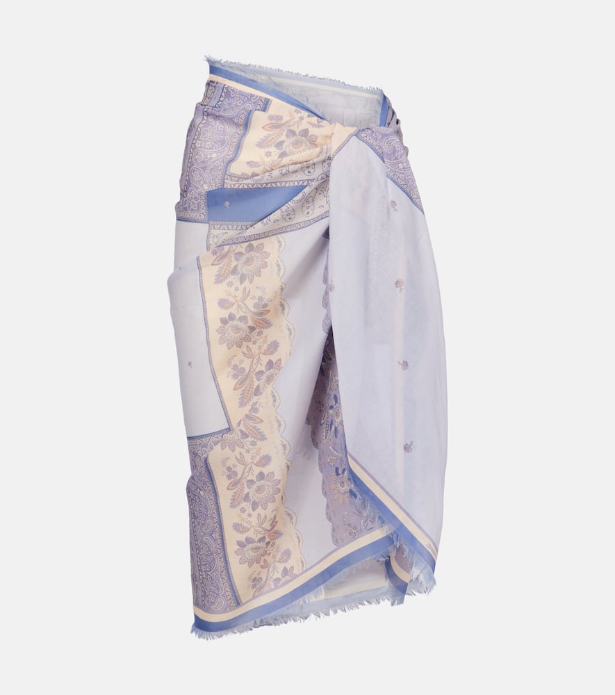 

Печатная хлопковая пляжная накидка Zimmermann, Blue Bandana