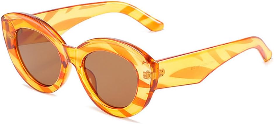 

MUTYNE Ретро большие солнцезащитные очки «кошачий глаз» разноцветные женские модные очки зеленые оранжевые очки UV400 трендовые мужские солнцезащитные очки, Orange Tea