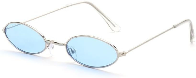 

Солнцезащитные очки в стиле ретро овальной формы, металлический корпус, черный цвет, для женщин, винтажные модные солнцезащитные очки круглой формы. 2027 год MTZJH, Silver Blue