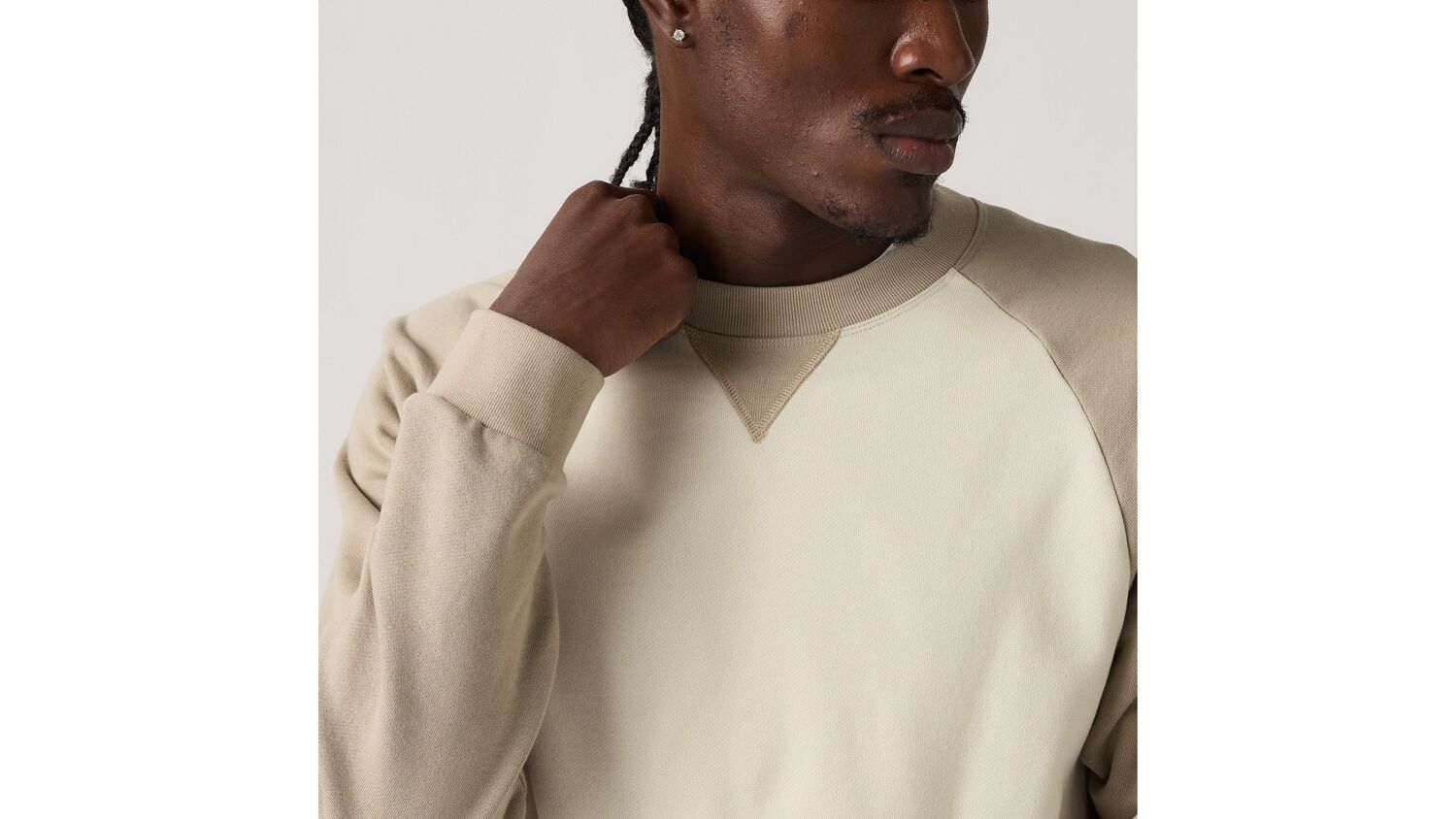 Толстовка с круглым вырезом Red Tab Levi's, Posie Vintage Khaki - White — фото 4