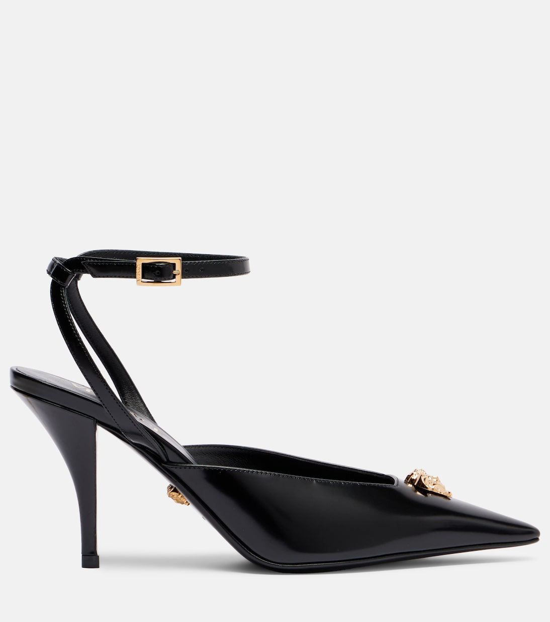 Туфли-лодочки La Medusa 85 из кожи Versace, Black -  Versace Gold — фото 4