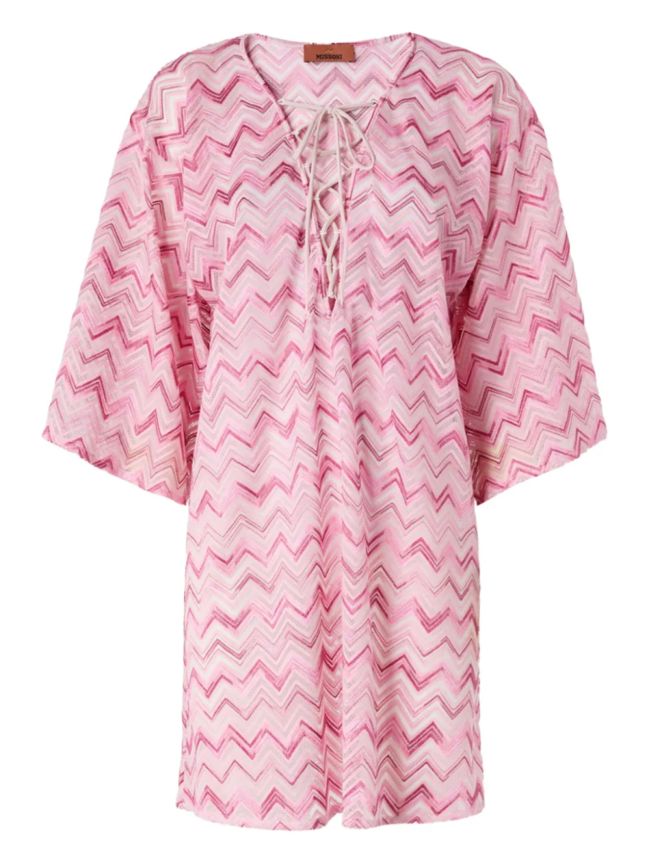

Мини-платье с зигзагообразным узором Missoni, белый