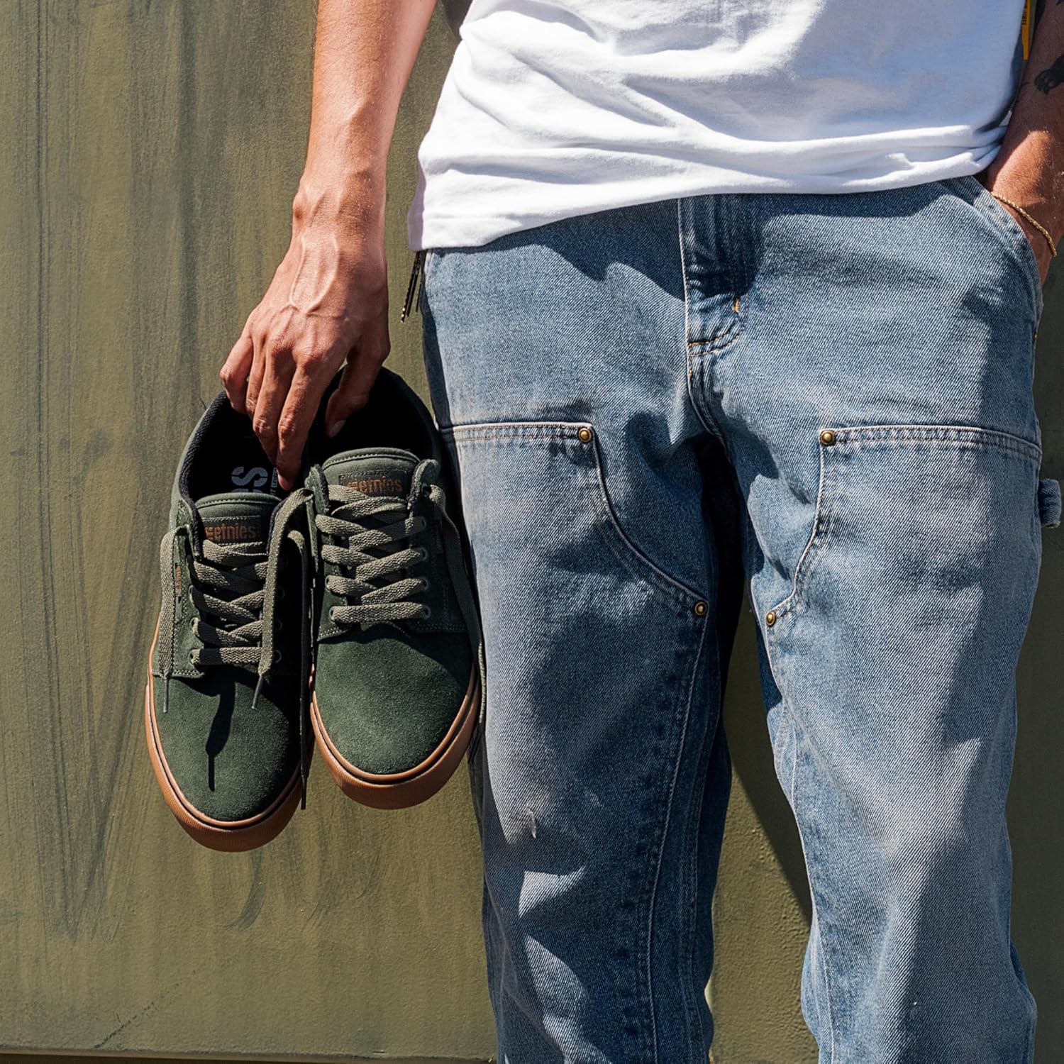 Кроссовки Etnies Barge LS - Классический скейтбордистский стиль, узкий вулканизированный силуэт, массивный бронированный воротник, усиленная вулканизация, амортизация, кроссовки на каждый день, зеленый — фото 3
