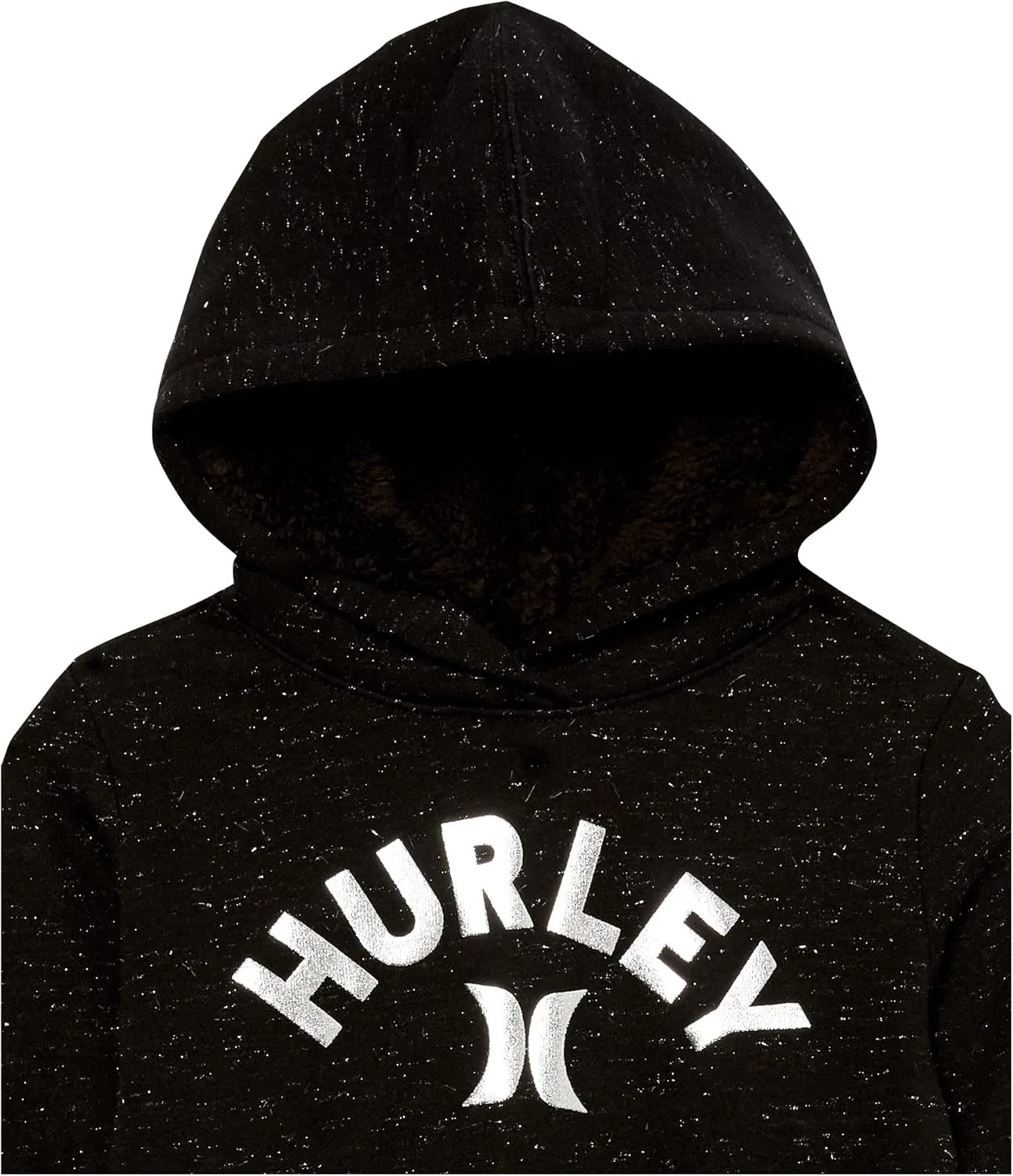 Худи для девочек с блестками Hurley, с аксессуаром для волос, Black/Silver — фото 4