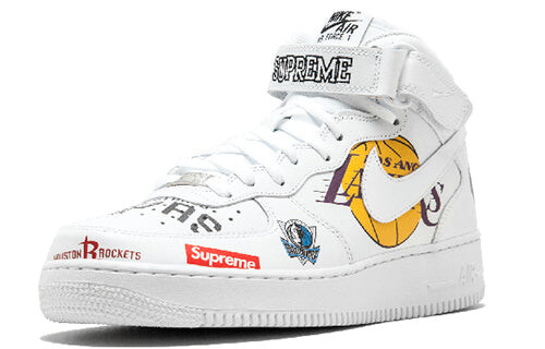 Кроссовки x supreme nba x air force 1 mid 07 'white' Nike, белый — фото 3
