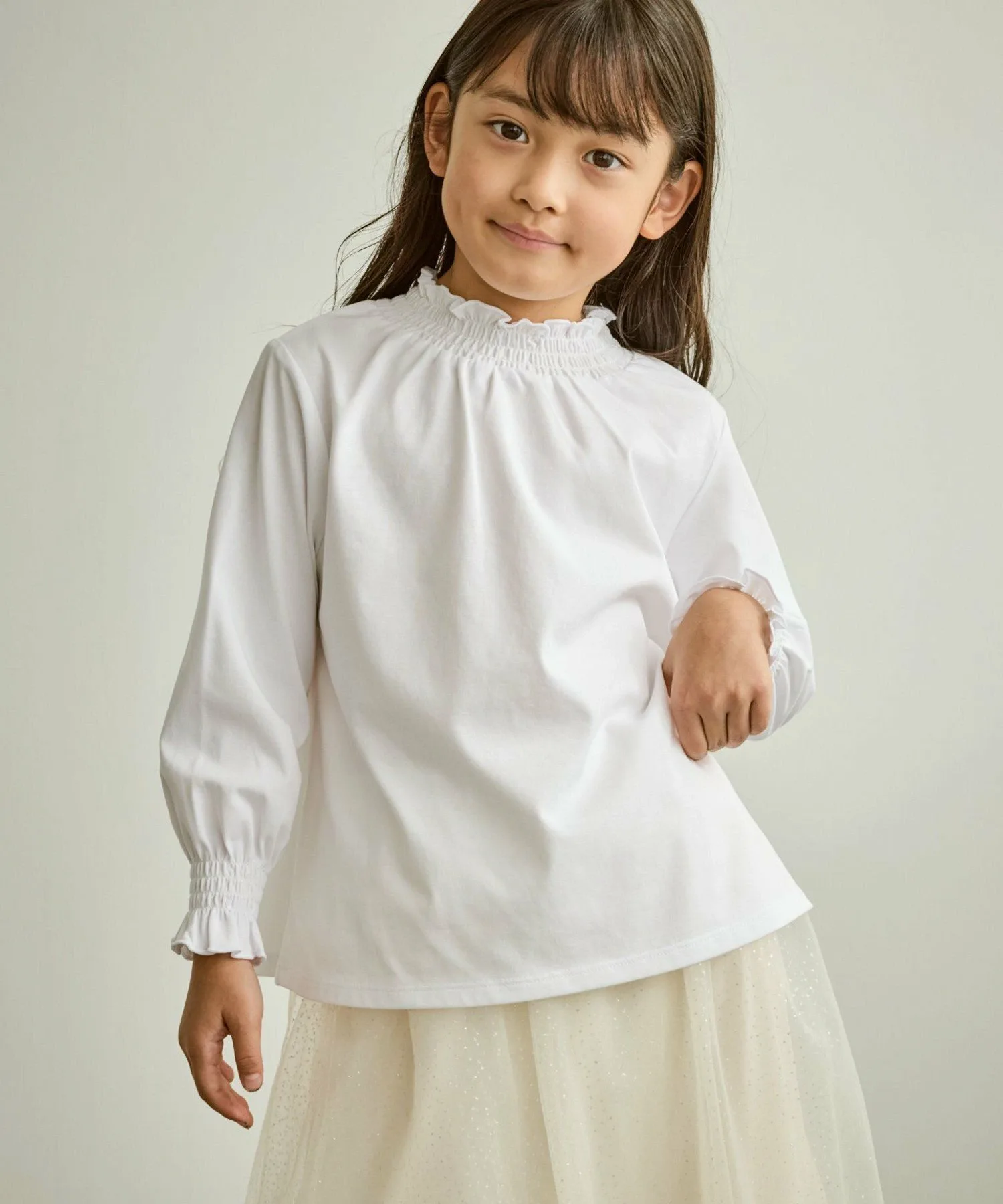 Топ с оборками и сборками/Подходит для торжественных мероприятий ROPE' PICNIC KIDS, Off-white (15) — фото 2