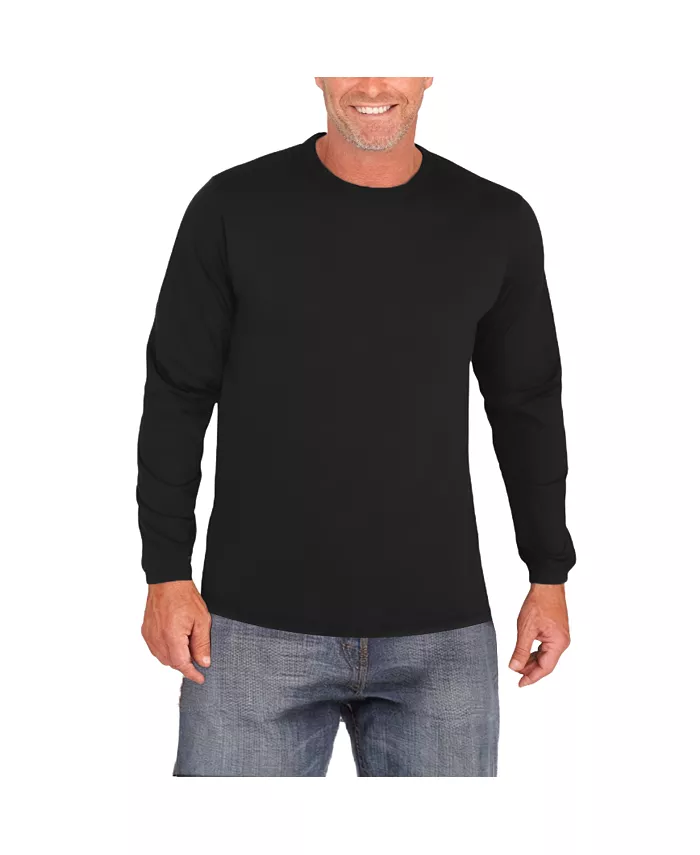 

Футболка с длинным рукавом и круглым вырезом Big & Tall No Sweat KingSize, черный