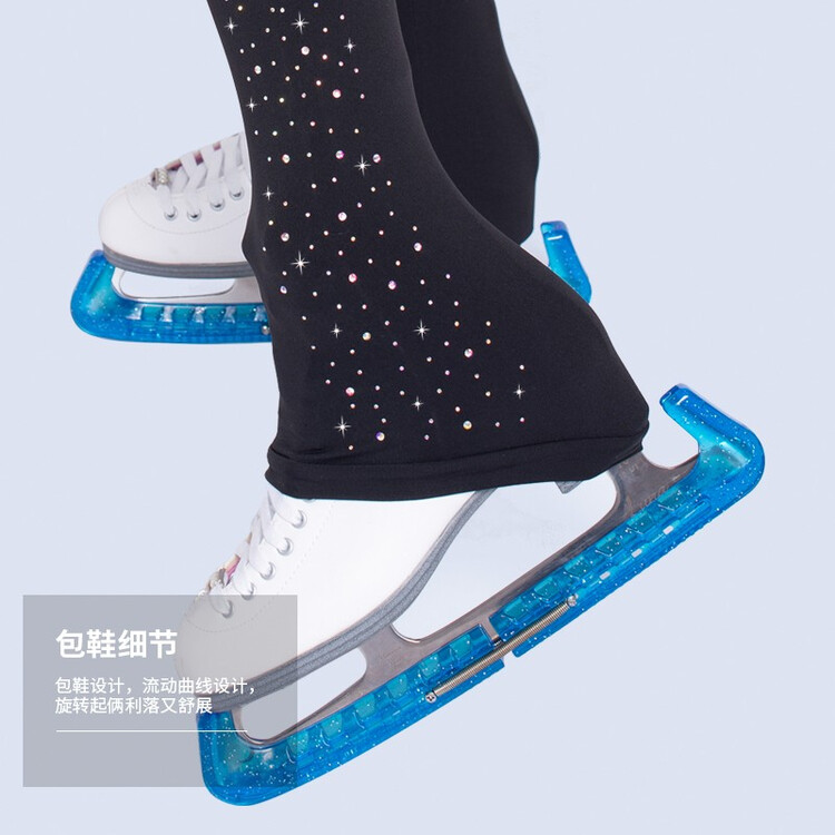 

ICE WING SNOW LION Тренировочное платье для фигурного катания для девочек, тонкий флис с камнями, размер L