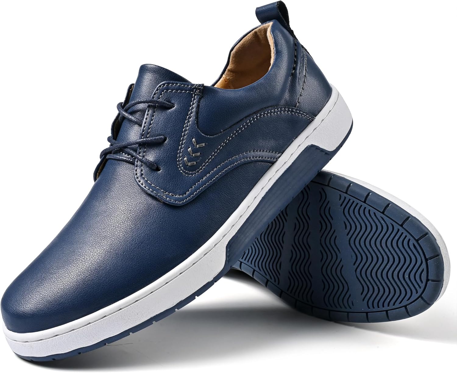 

Мужские повседневные туфли, модные кроссовки, удобные оксфорды для мужчин, кожаные туфли на шнуровке, повседневная обувь с плоской подошвой Maibusile, синий