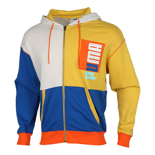 

Куртка full-zip hooded jacket gray blue yellow Puma, серый