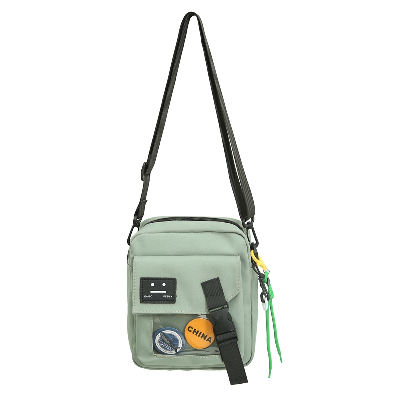 

DCLOUD Сумка кросс-боди, Green with Badge and Smiley Face Lanyard