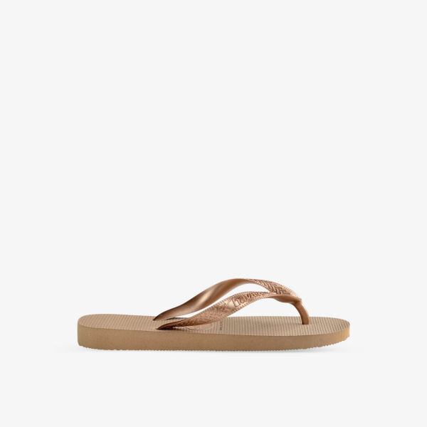 Топовые резиновые шлепанцы Tiras с металлическим покрытием Havaianas, розовый