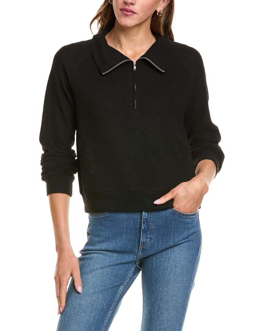 

Вафельный свитер с застежкой-молнией 1/4 от Theo and Spence Theo And Spence, черный