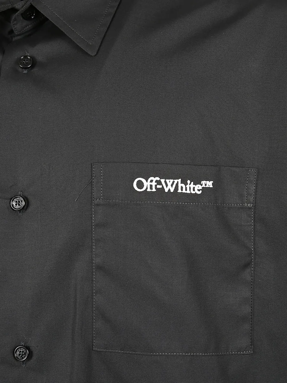 Рубашка с вышитым логотипом и графичным принтом на спинке OFF-WHITE, черный — фото 3