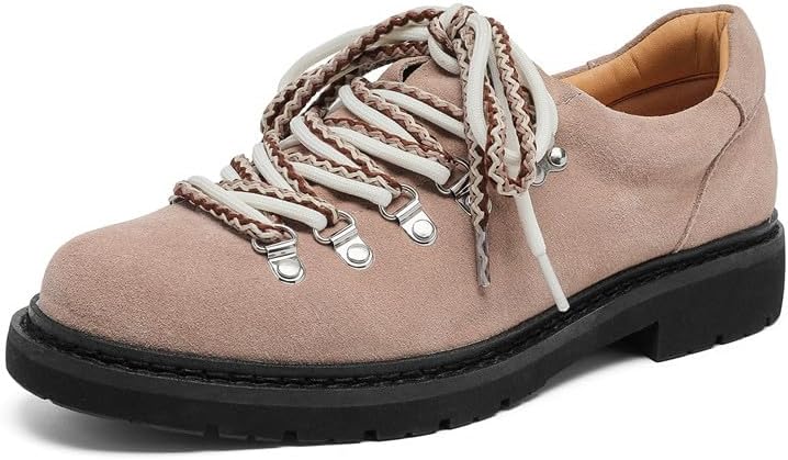 

Мужские кроссовки Oxford Santimon из искусственной зернистой кожи и замши с шнуровкой - противоскользящие модные классические повседневные ботинки, бежевый