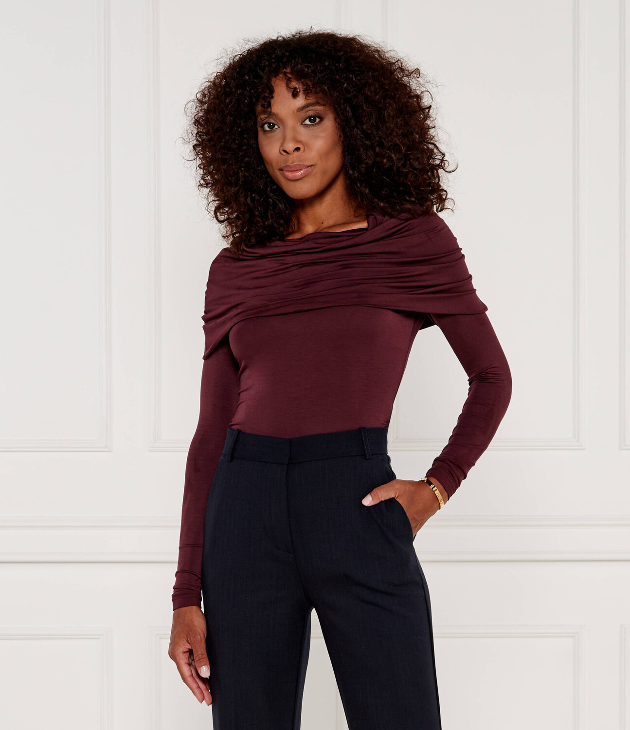 

Блуза Pinko ANGIOLIERI Slim Fit, бордо
