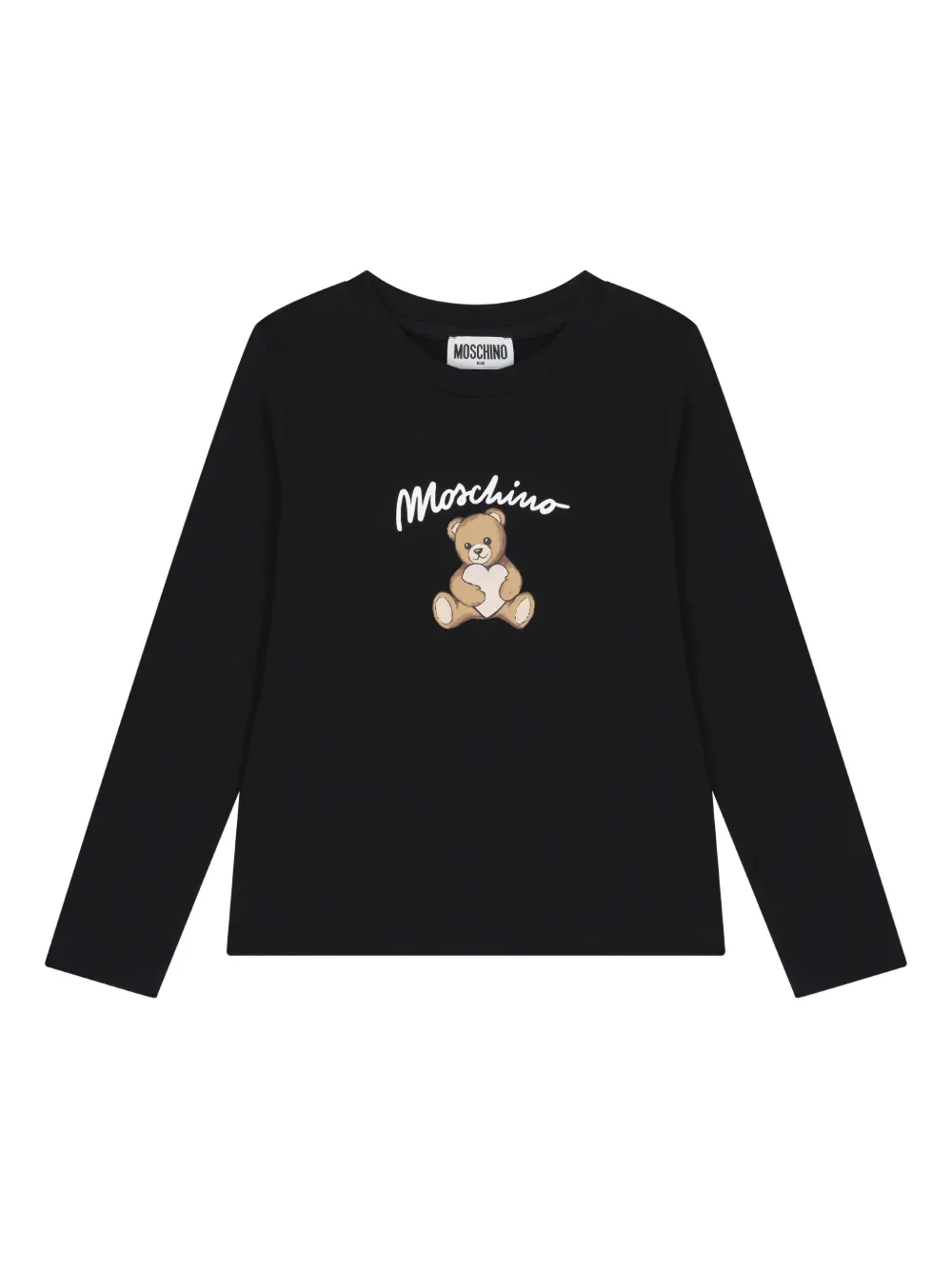 Футболка с длинными рукавами и логотипом Moschino Kids, черный