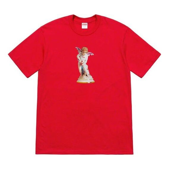 

Футболка ss19 cupid tee red angel printing short sleeve Supreme, красный