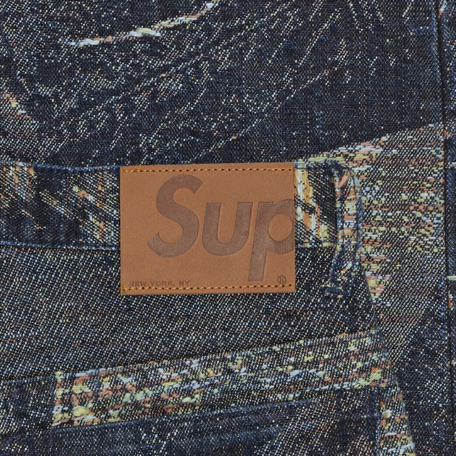 Джинсы Supreme Archive Denim жаккардовые стандартного цвета, цвет Синий — фото 3